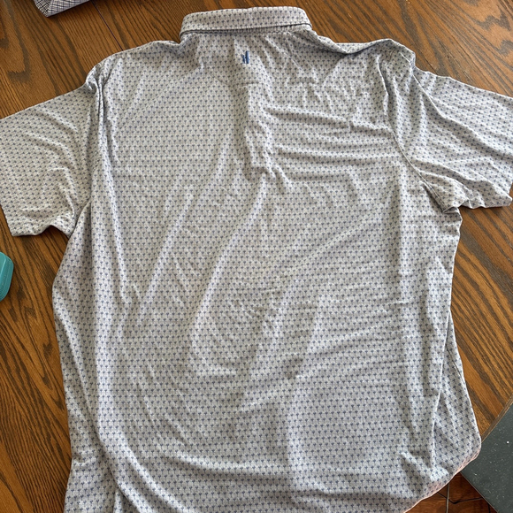 Johnnie O Polo Shirt Mens 2XL XXL Blue All Over Print Golf Performance Top Shelf - Picture 8 of 8